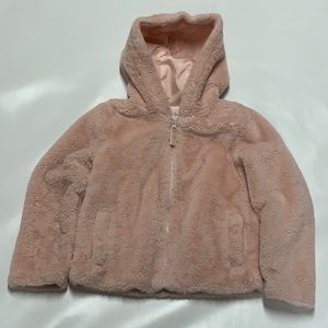 Girls fuzzy full zip hoodie, size M